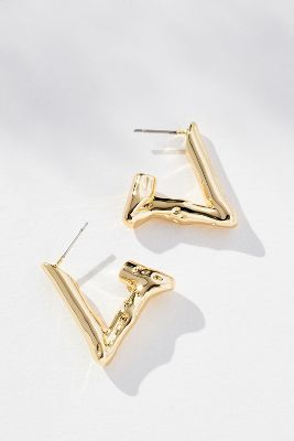 By Anthropologie Molten Triangle Earrings In Gold