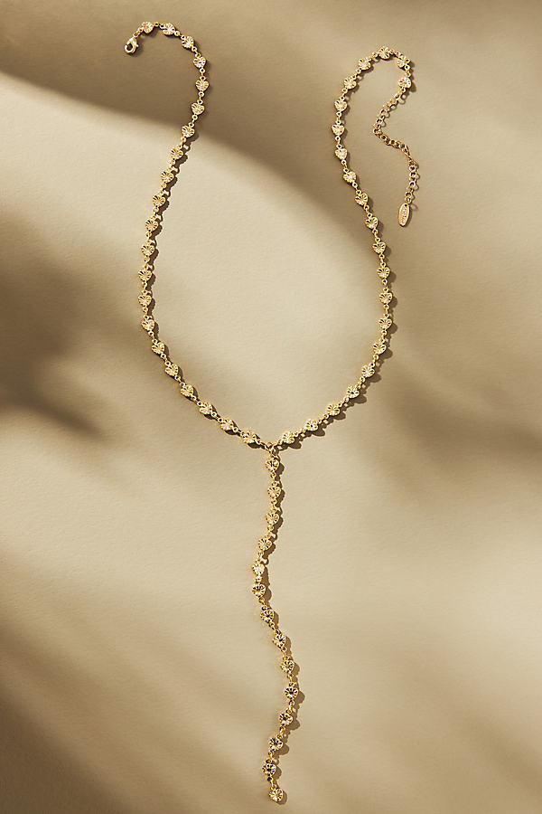 By Anthropologie Crystal Y-chain Necklace In Gold