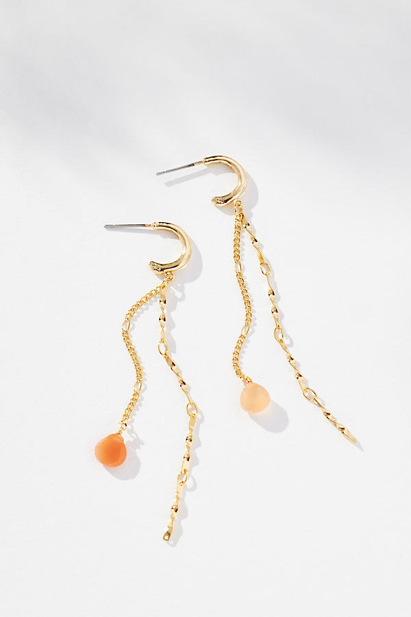By Anthropologie Crystal Chain Dangle Earrings In Orange