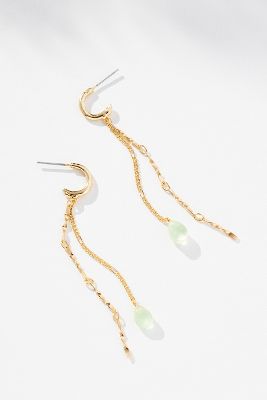 By Anthropologie Crystal Chain Dangle Earrings In Mint