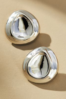 By Anthropologie Molten Metal Post Earring In Silver