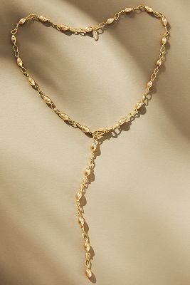 By Anthropologie Beaded Y-chain Necklace In Gold