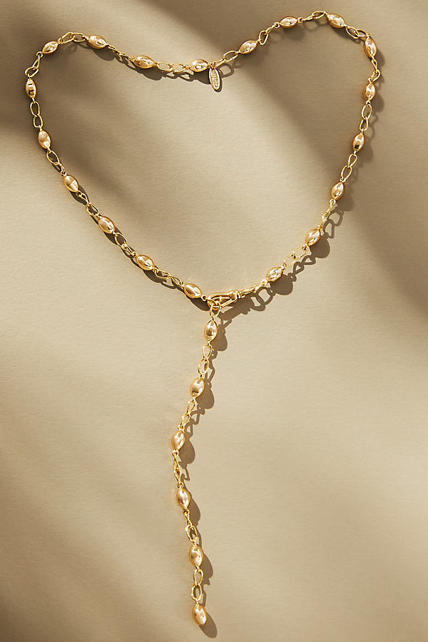 By Anthropologie Beaded Y-chain Necklace In Gold