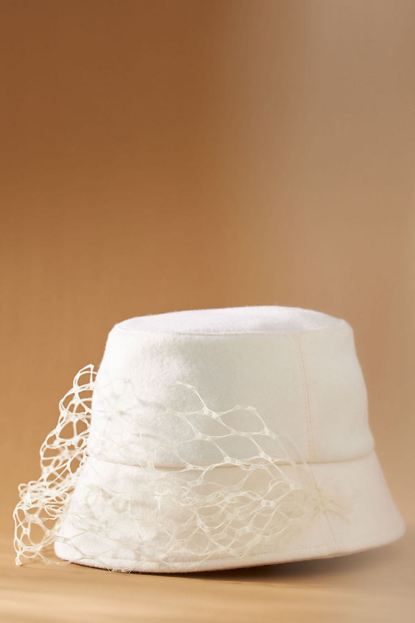 Eugenia Kim Yuki Birdcage Bridal Hat In White