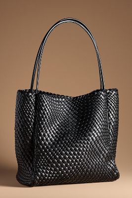 The Woven Hollace Tote by Anthropologie in Black