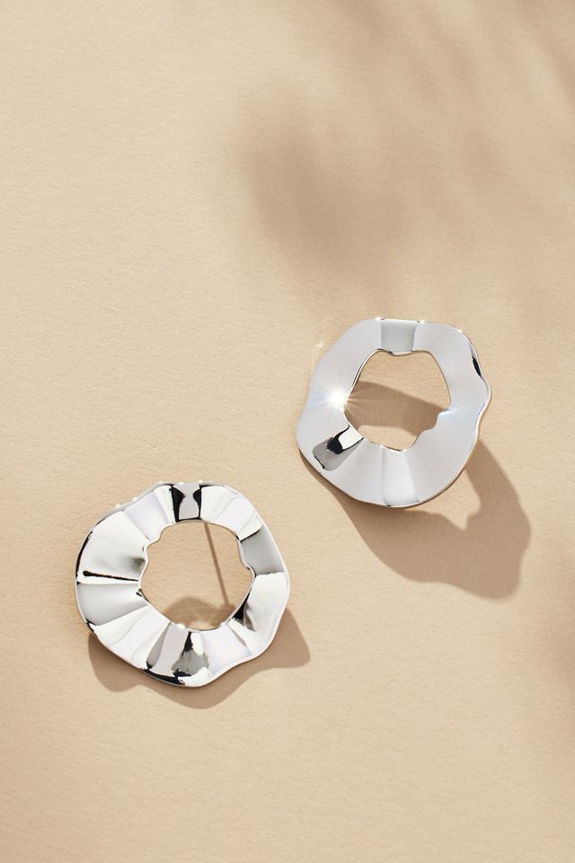 Wavy Open Circle Post Earrings #1