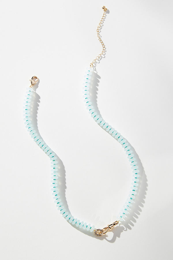 By Anthropologie Beaded Stone Necklace In White