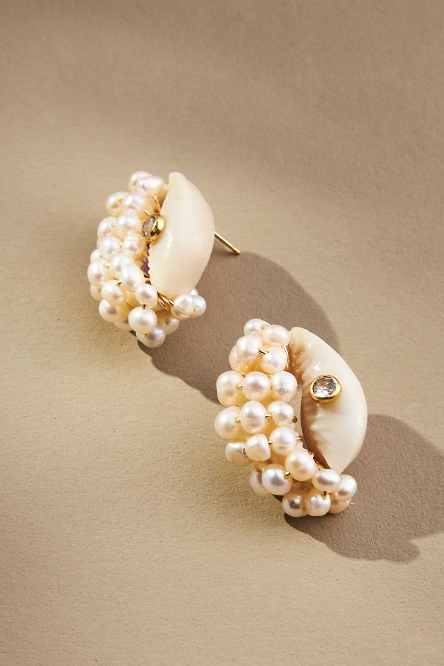 Éliou Pearl Conch Earrings | Anthropologie