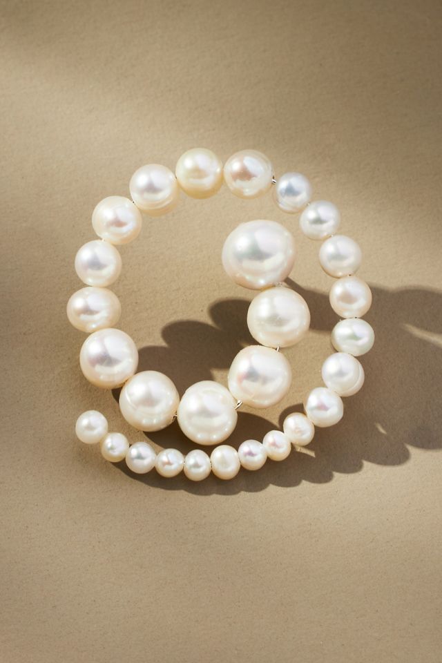Éliou Spiral Pearl Earrings #1