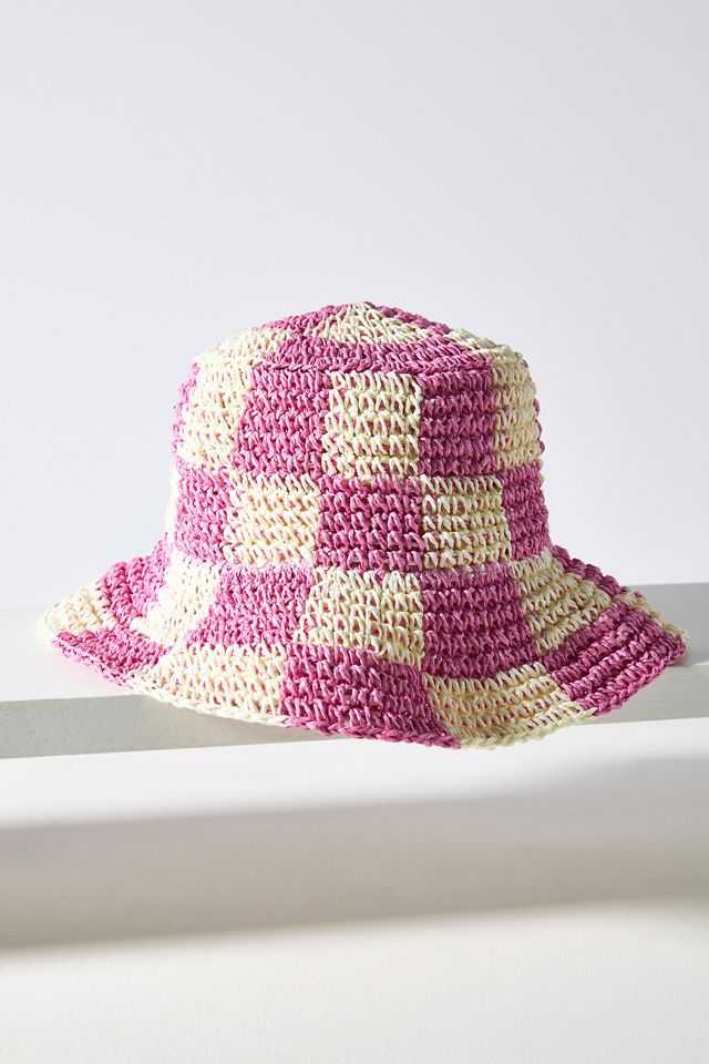 Wyeth Checkered Straw Bucket Hat #2