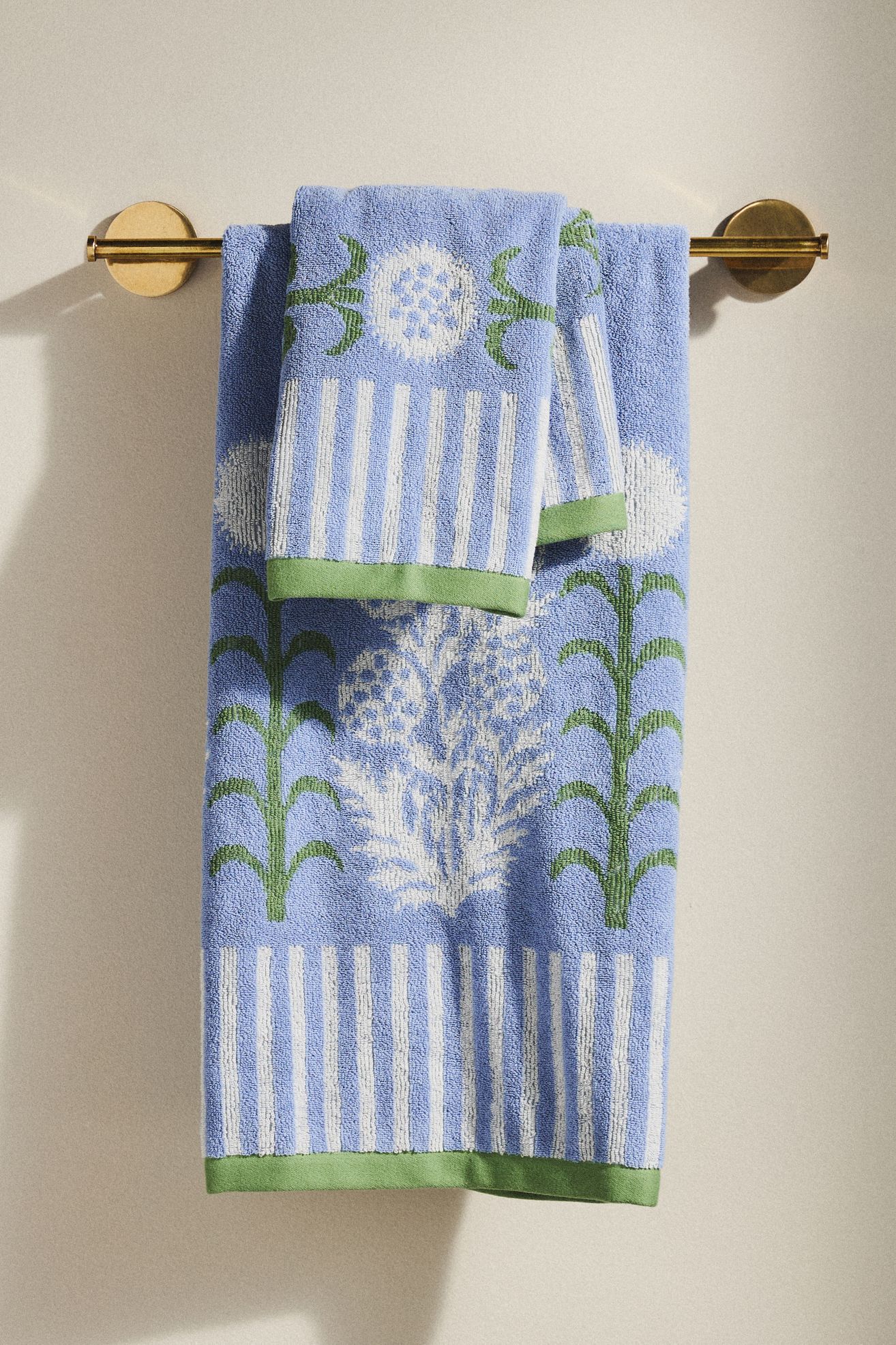 Ellen Merchant Cottage Cotton Towel Collection - Blue, Hand Towel