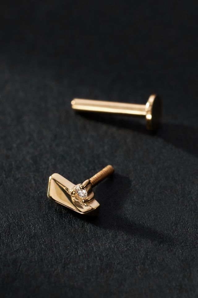 Gold Diamond Post Earrings #1