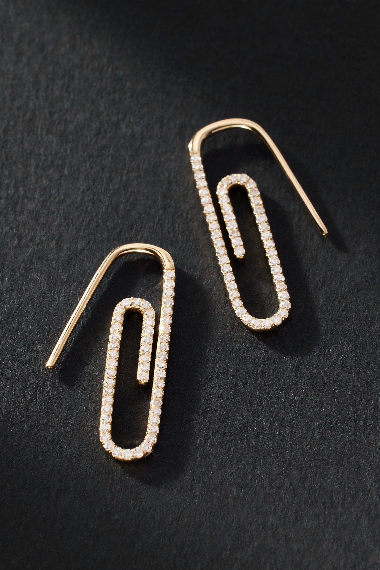 Pavé Diamond Safety Pin Earrings