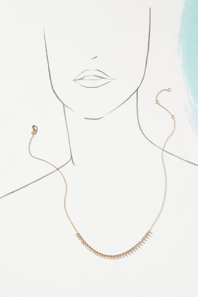 Staggered Diamond Baguette Necklace #2