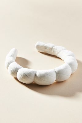 By Anthropologie Terry Bubble Headband In White