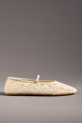 Shop Jeffrey Campbell Swan-lake Lace Flats In Yellow
