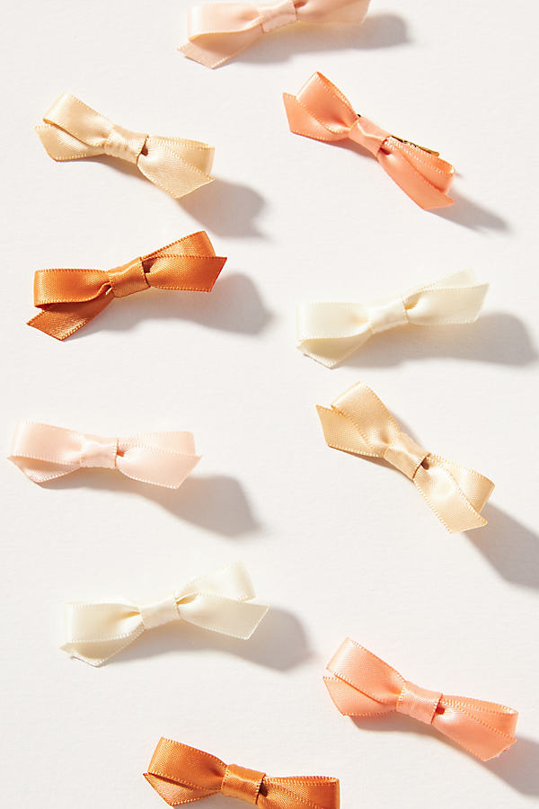 Small Silky Bow Clips, Set of 10