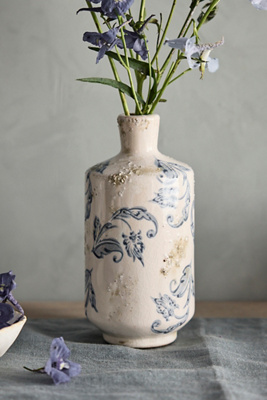 Terrain Scrollwork Ceramic Vase, Tall In White