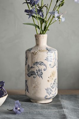 Scrollwork Ceramic Vase, Tall