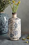 Blue Floral Ceramic Vase, Tall