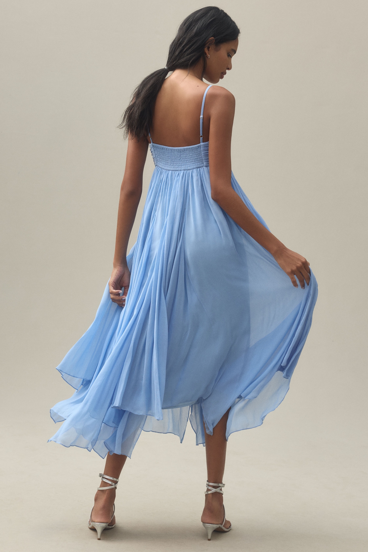 BHLDN Lola Sleeveless Chiffon Midi Dress