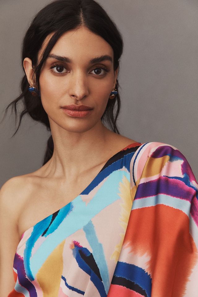 BHLDN Stevie One-Shoulder Satin Mini Dress #2