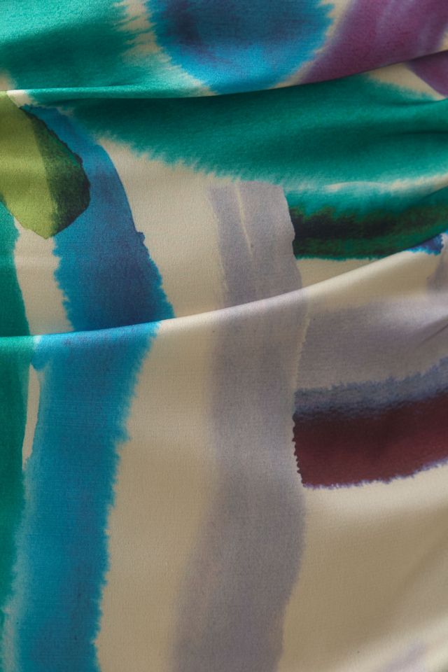 BHLDN Simone Printed Halter Satin Midi Dress
 #4