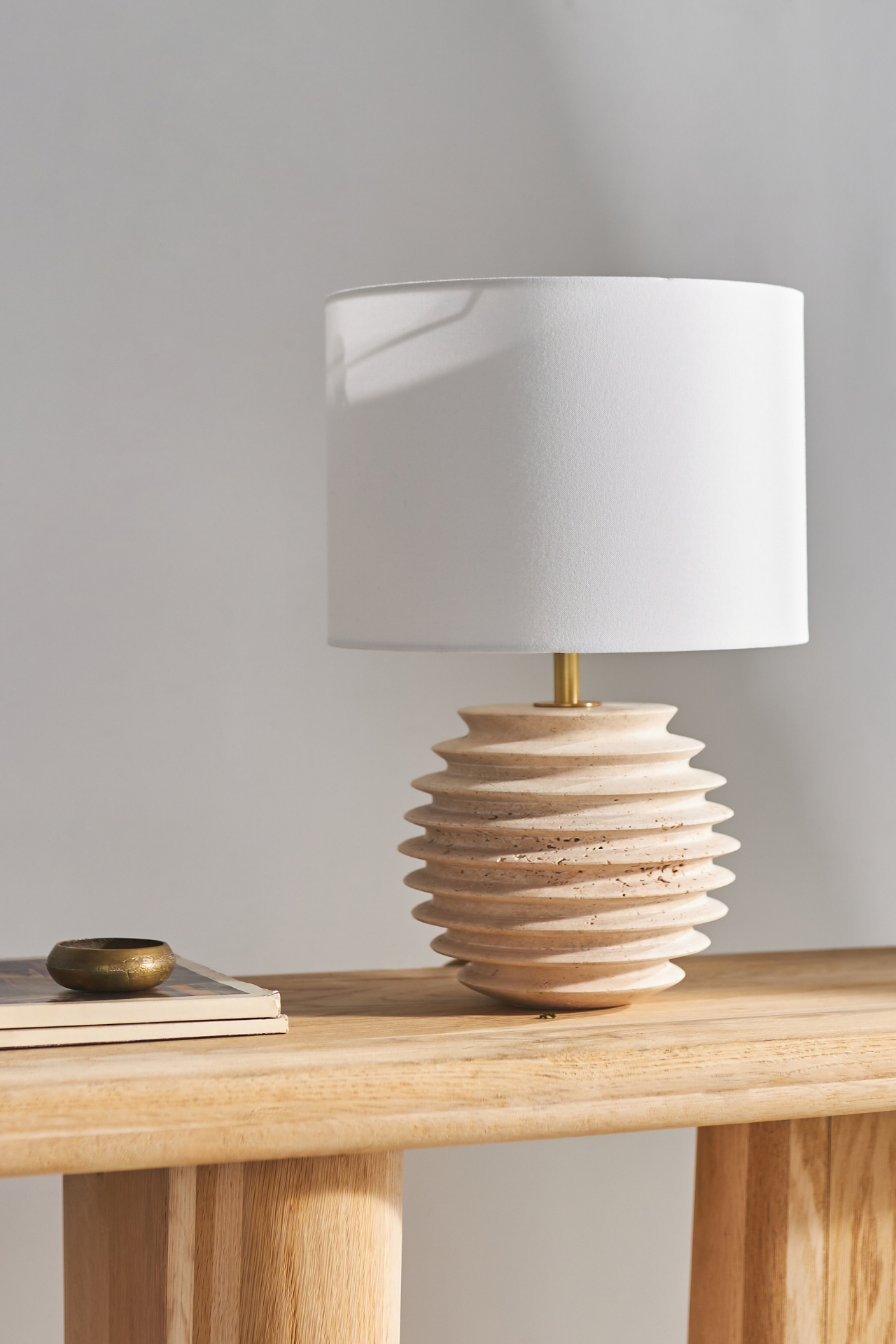 Thea Travertine Mini Table Lamp