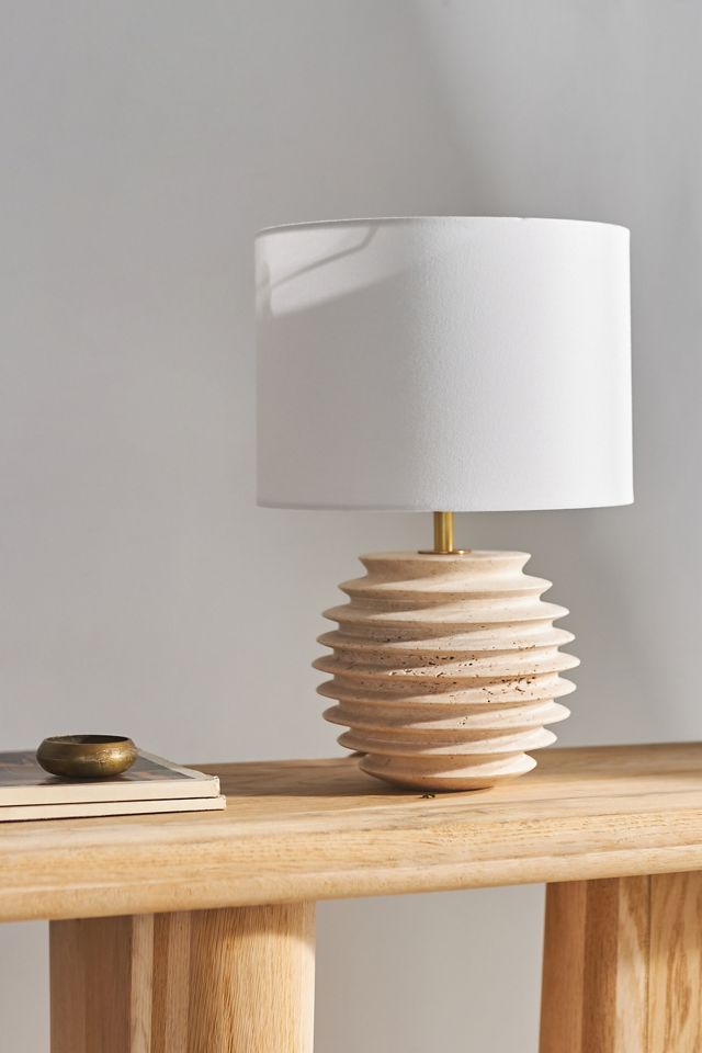 Thea Travertine Mini Table Lamp #1
