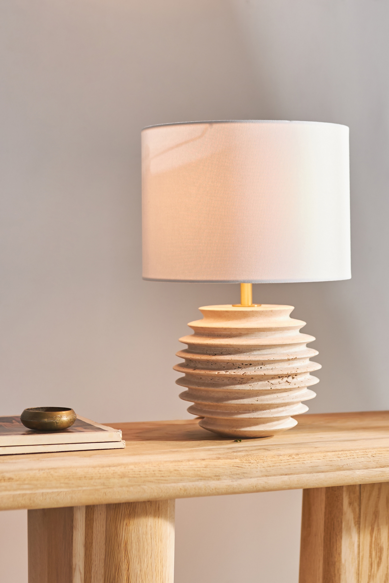 Thea Travertine Mini Table Lamp