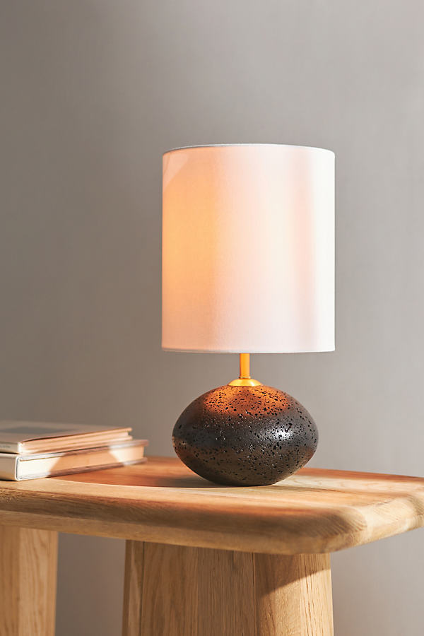 Anthropologie Nyx Travertine Mini Table Lamp In Brown