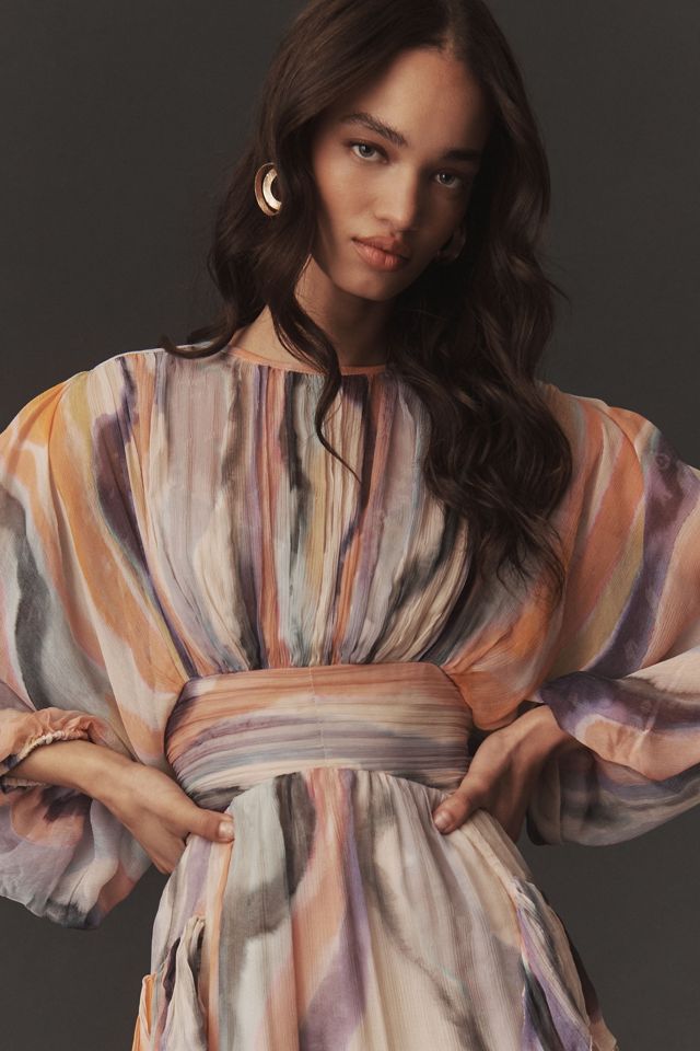 BHLDN Dawn High-Neck Long-Sleeve Mini Dress | Anthropologie