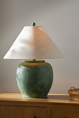 Anthropologie Forest Table Lamp In Green