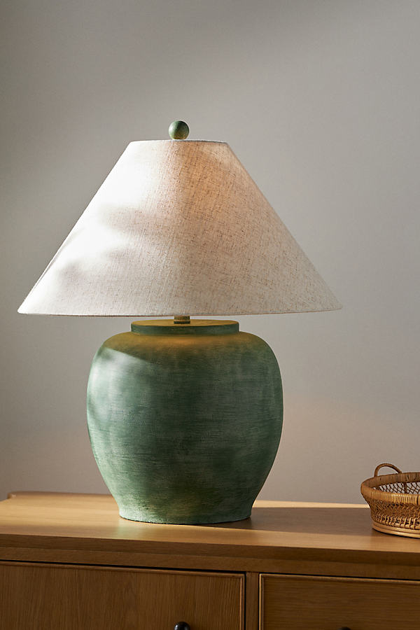 Anthropologie Forest Table Lamp In Green