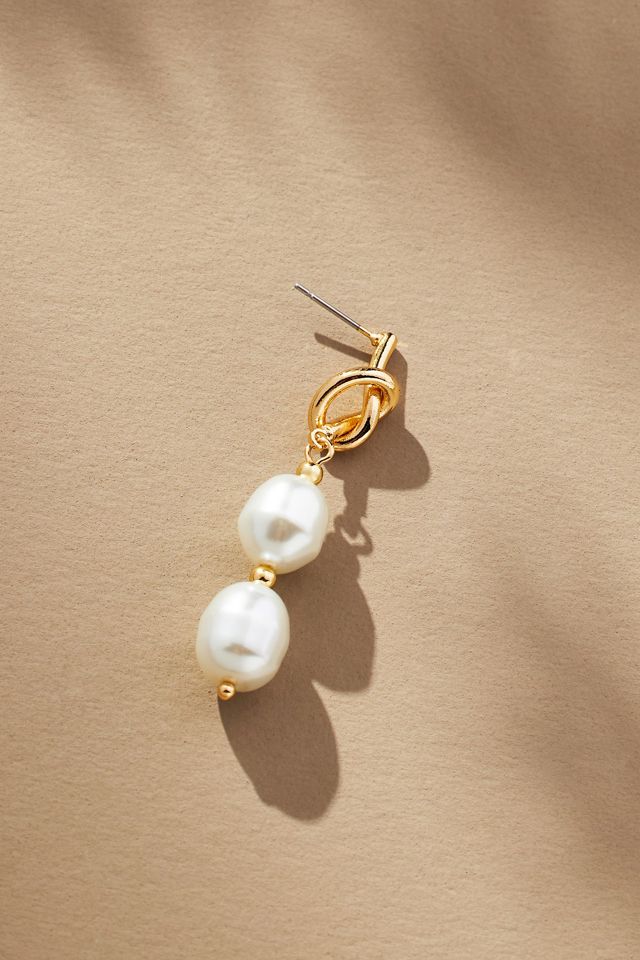 Beth Ward Studios Nautical Knotted Pearl Drop Earrings #1