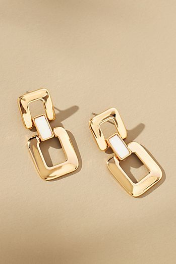 Lucite Double-Square Drop Earrings