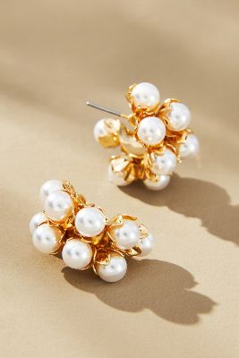 Shop By Anthropologie All Around Pearl Post Earrings In White