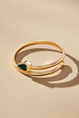 Bracelet Enveloppant Serpent en Pierre par Anthropologie par en Green - By Anthropologie - Modalova
