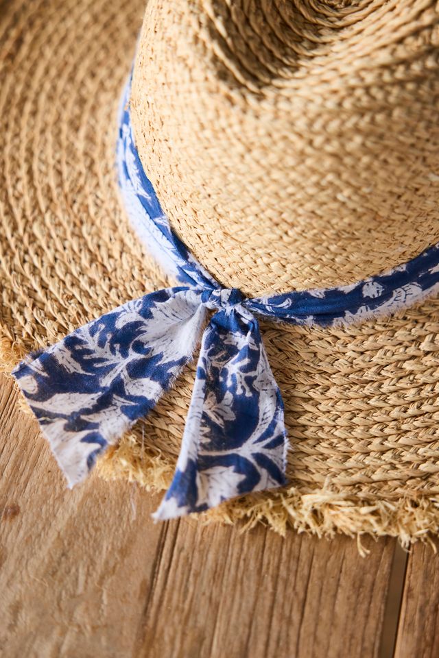 Seaside Floral Band Hat, Navy | Terrain display picture 1