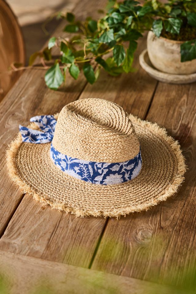 Seaside Floral Band Hat Navy