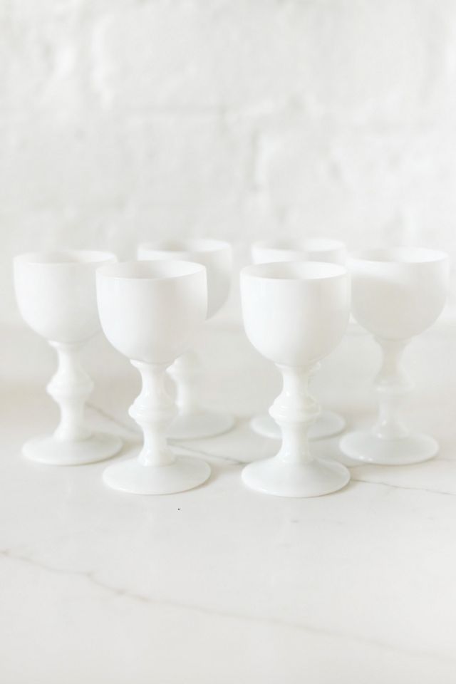 Old Flame Candle Co. Vintage White Opaline Portieux Vallerysthal Decanter Set #2