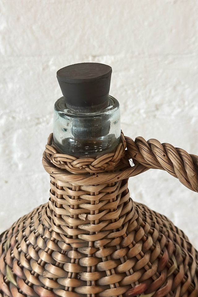 Old Flame Candle Co. Vintage Wicker Wrapped Wine Jug #1