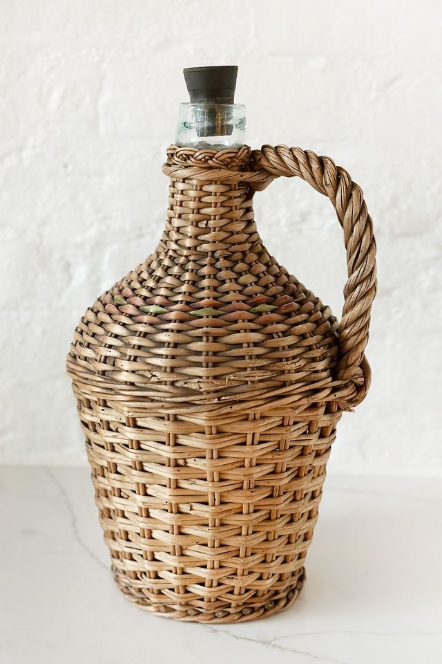 Old Flame Candle Co. Vintage Wicker Wrapped Wine Jug #2