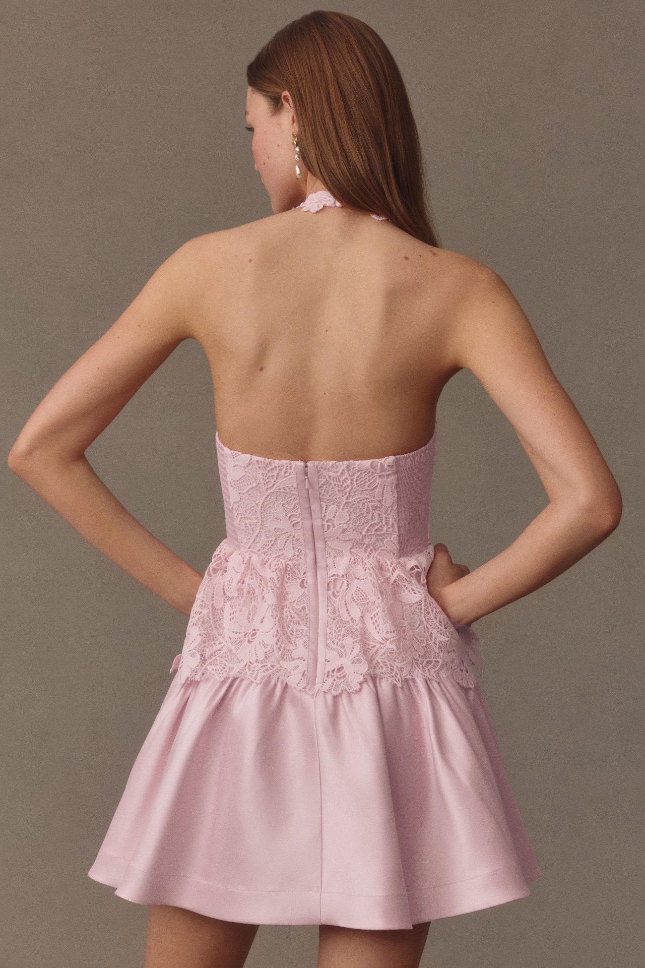 BHLDN Mari Sleeveless Tiered Lace Mini Dress