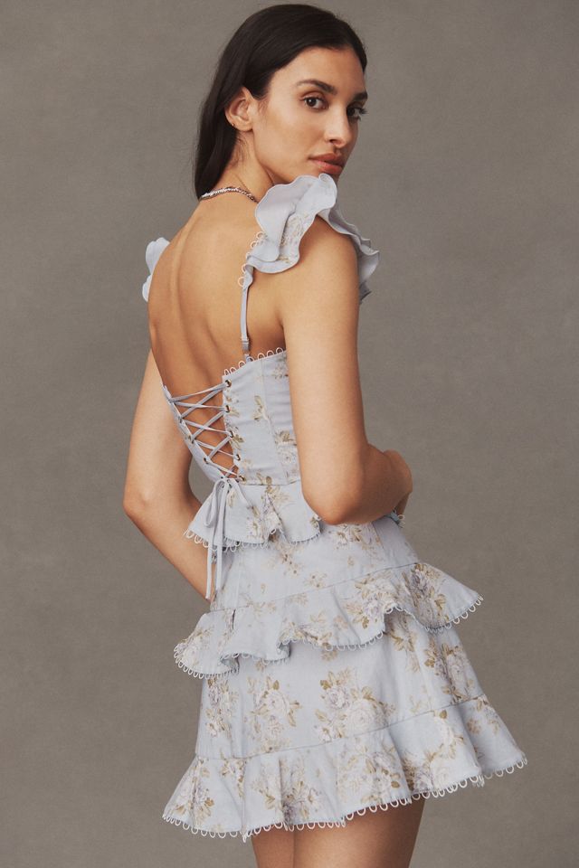 V. Chapman Avignon Ruffled Corset Mini Dress #1