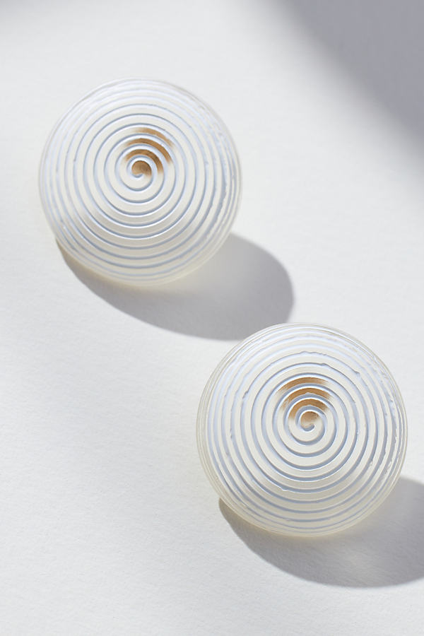 By Anthropologie Resin Spiral Post Earrings In White