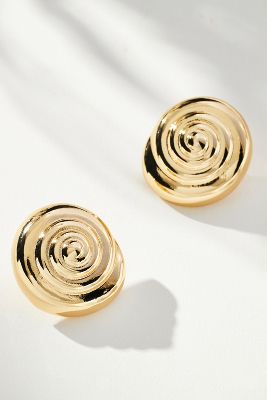 By Anthropologie Spiral Post Earrings In Gold