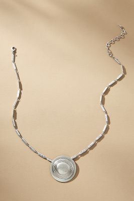 By Anthropologie Shield Pendant Necklace In Silver