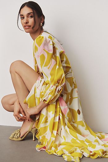 Hutch Chiffon Long-Sleeve Maxi Dress