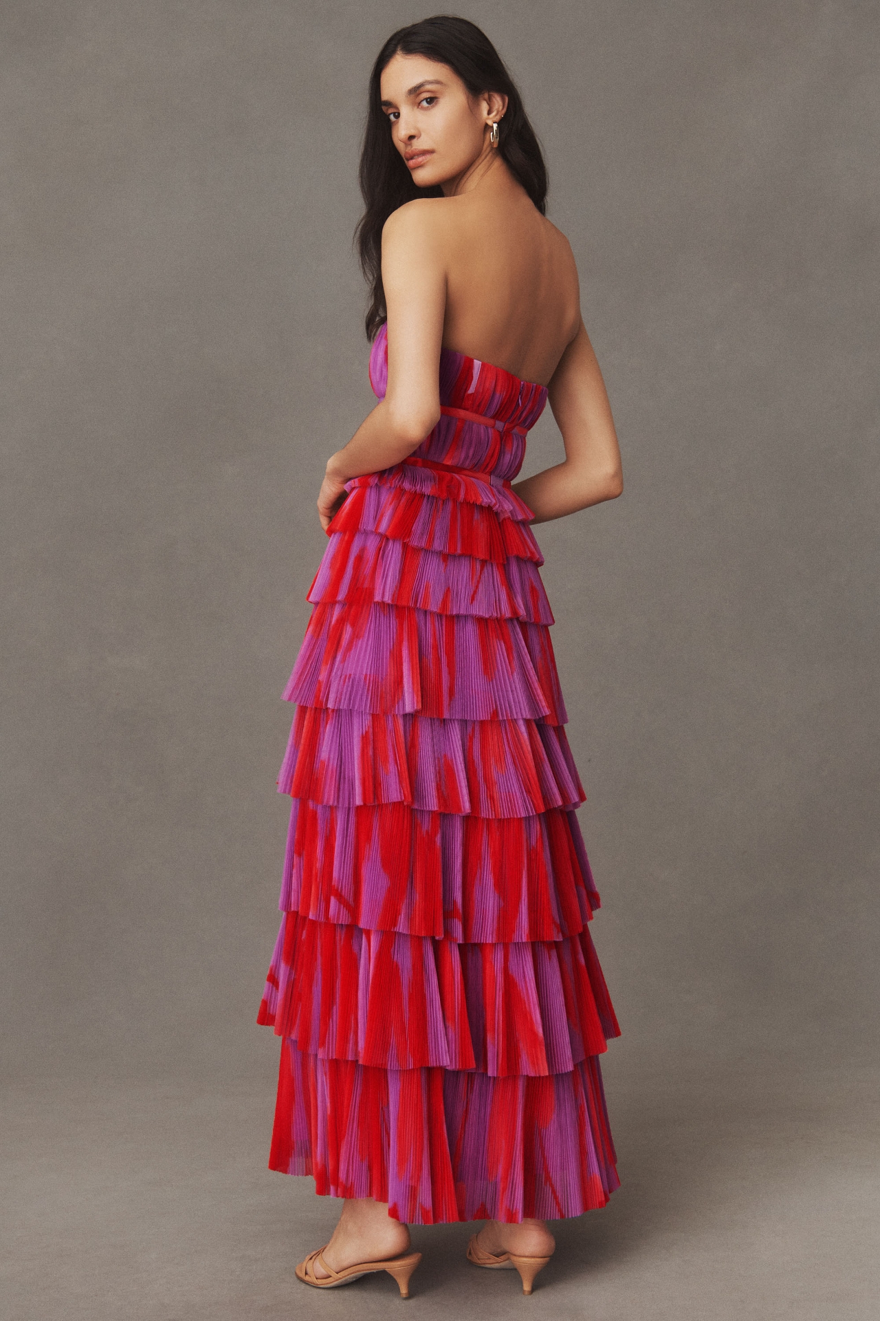 Hutch Strapless Tiered Tulle Maxi Dress